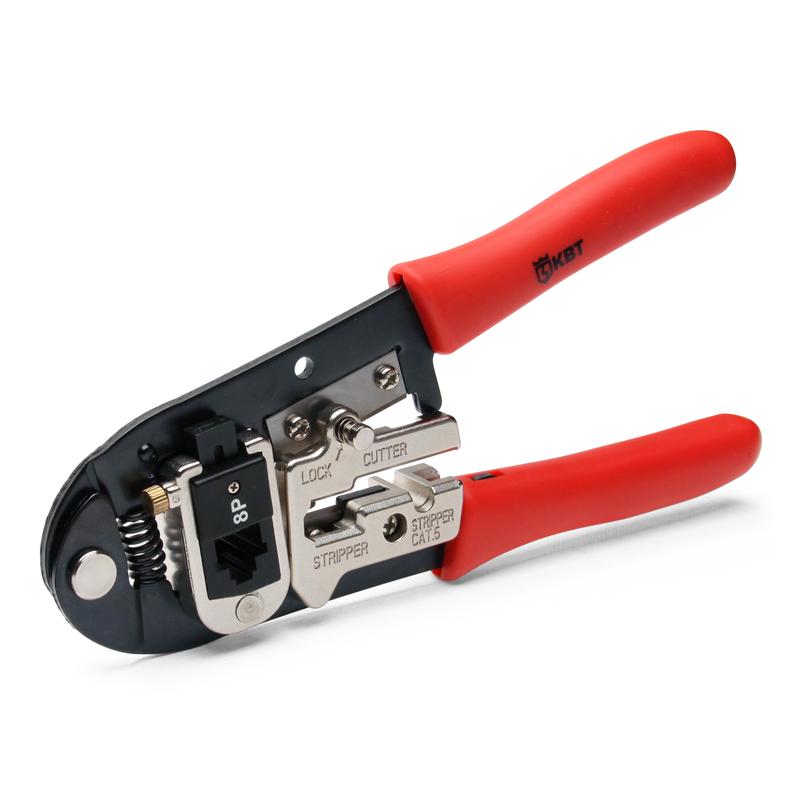Пресс-клещи КВТ для RJ разъемов JT-01 серия ПРОФИ (кримпер) для разъемов RJ-45