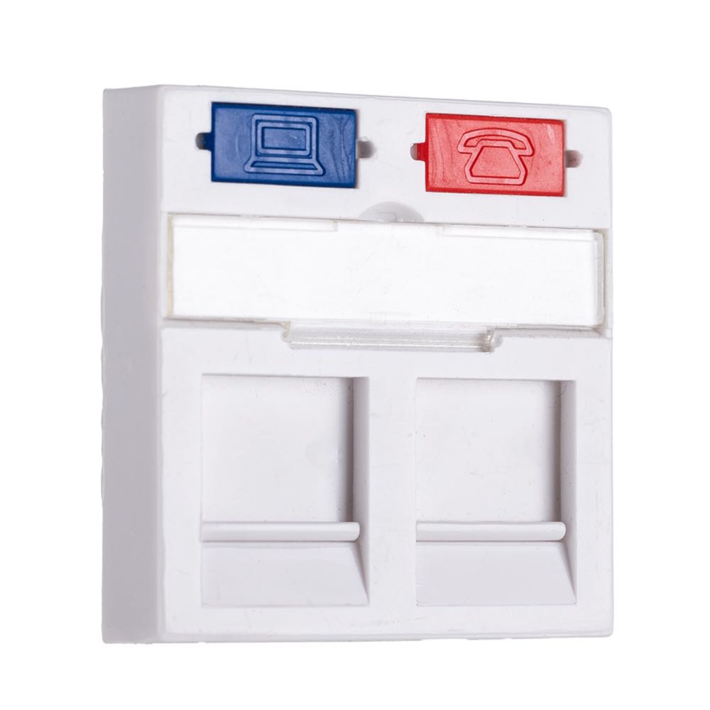 Вставка Maxicord 45х45мм для 2 модулей Keystone Jack, белая